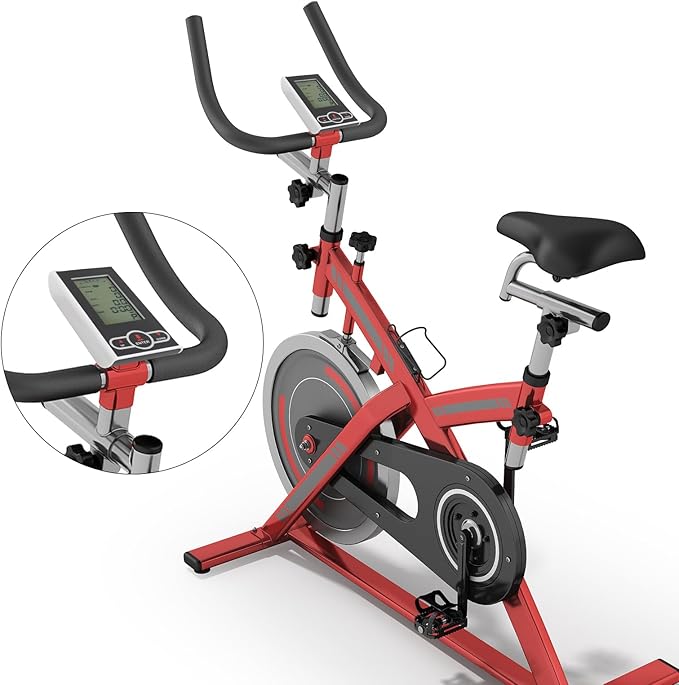 Exercise Bike Computer Monitor with Speedometer Display Heart Rate Sensor for Stationary Bike Elliptical Machine Time Speed Calories Tracking Accessory