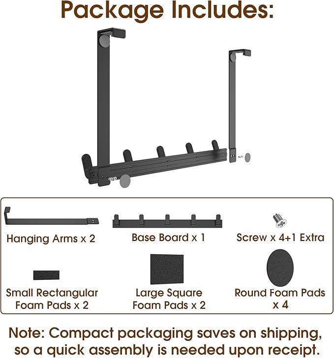 KitchLife Long Over The Door Hooks Hanger with 15.75" Extended Arms, Fits 1 3/4" Doors, L40U - Bathroom Accessories and Towel Rack Organization - 1 Pack, Matte Black