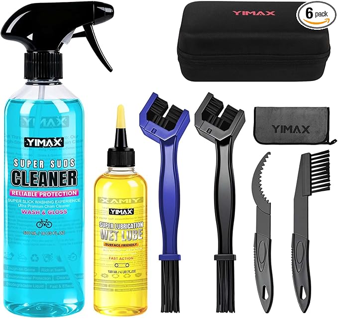 Bike Cleaner, 500ML - Fast-Action, Biodegradable Bicycle Cleaning Spray 120ml Chain Lube Brushes And Sponge 8 In 1 Bicycle Cleaning Kit Safe on All Surfaces and Suitable for All Types of Bike.