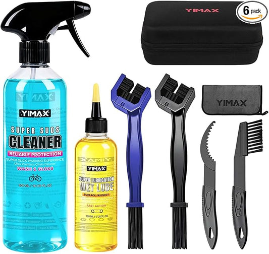 Bike Cleaner, 500ML - Fast-Action, Biodegradable Bicycle Cleaning Spray 120ml Chain Lube Brushes And Sponge 8 In 1 Bicycle Cleaning Kit Safe on All Surfaces and Suitable for All Types of Bike.