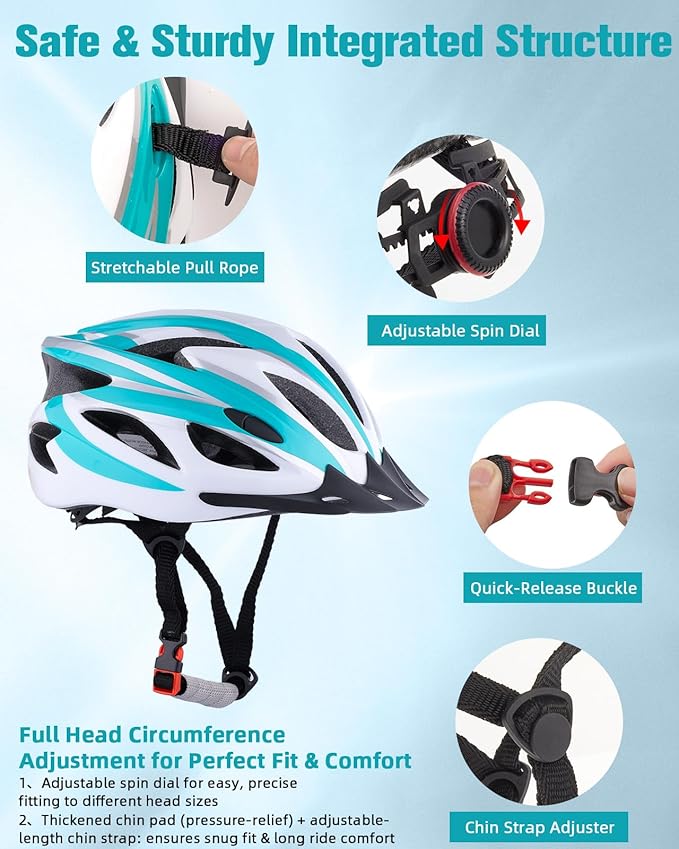 Zacro Adult Bike Helmet, Lightweight Bicycle Helmet with Removable Pads and Visor, CPSC Certified Safety Helmet for Men Women, Mountain Road Cycling Helmet for Adult