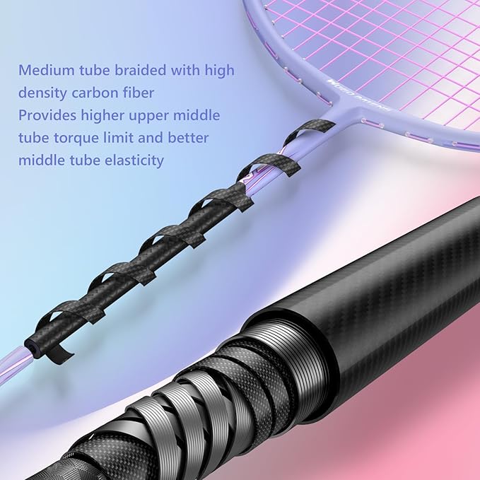 Professional Carbon Fiber Badminton Rackets Badminton Racquet for Backyards Gym