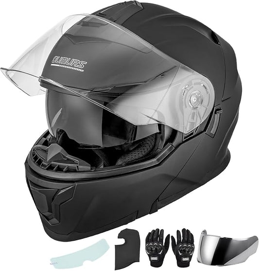 OUMURS Modular Motorcycle Helmets Full Face Flip up Street Bike Motorcycle Helmet for Unisex Adult Model 912
