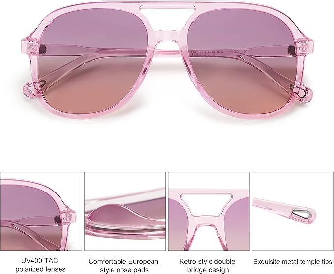 SOJOS Retro Polarized Aviator Sunglasses Womens Mens Classic 70s 80s Vintage Trendy Square Aviators SJ2174