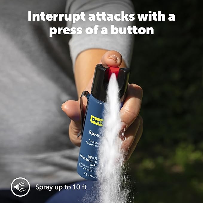 PetSafe SprayShield Animal Deterrent Spray - Non-Toxic & Humane Personal Safety Spray to Deter Aggressive Animals & Stop Dog Fights - Powerful Citronella Scent