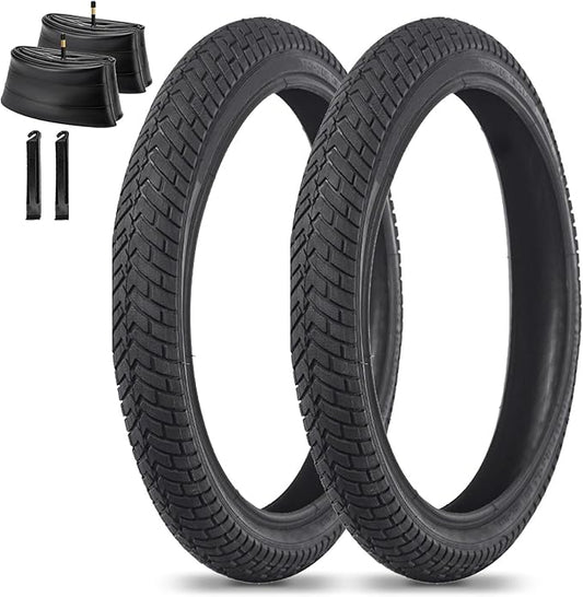 2PCS 16/18/20x1.95/2.125Inch BMX Bike Tires with Inner Tubes with Tyre Levers 16/18/20 1.95/2.125Inch Resistant Tyres Street Park Dirt Riding Racing Freestyle