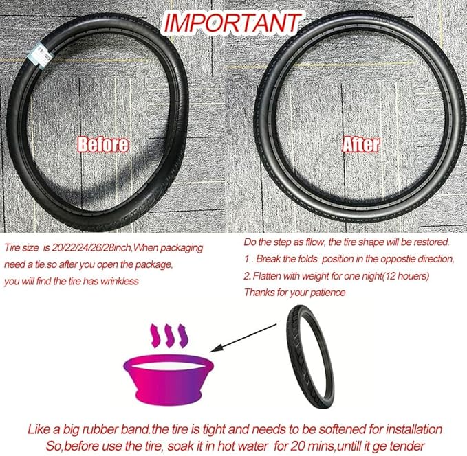 12 Inch Solid Tire for Kid Bike Folding Bike Electric Bike Anti Stab Explosion-Proof Airless Tires Tubeless Tyre 12x1/2x2 1/4 12x1.5