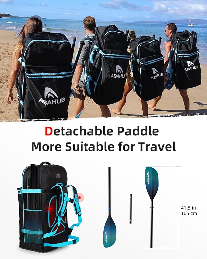 Abahub 調整可能カヤックパドル 210-230 cm/ 230-250 cm フローティングカヤックオール ボートオール カヌーオール ブラック