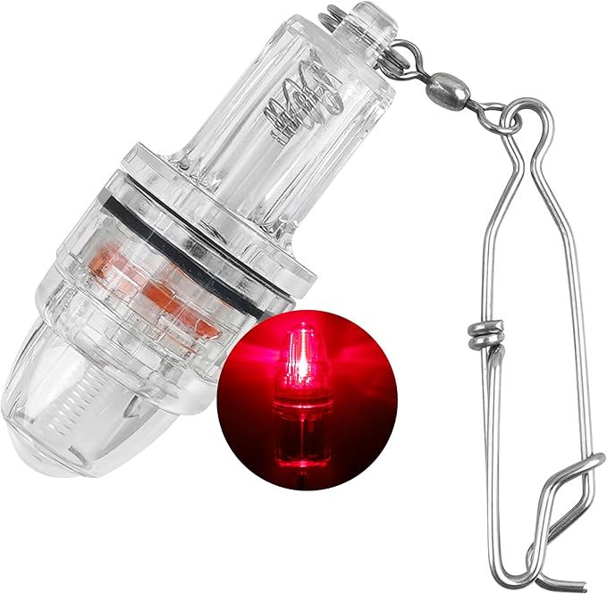 OROOTL LED Fishing Lights Underwater Battery Powered Deep Drop Fishing Light with Clip Waterproof Fish Attracting Lure Lamp Green Blue Red White Multicolor 2,100ft