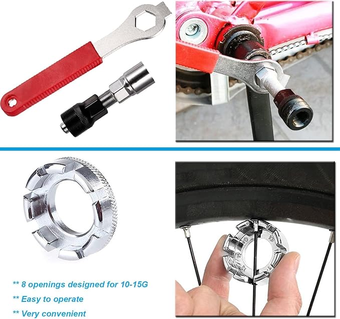 Kitbest Bike Repair Tool Kit. 100 PSI Mini Bike Pump, Tire Puncture Repair Kit, 16 in 1 Bike Multi Tool, Glueless Tire Patch Kit, Bicycle Tire Lever and Bike Bag