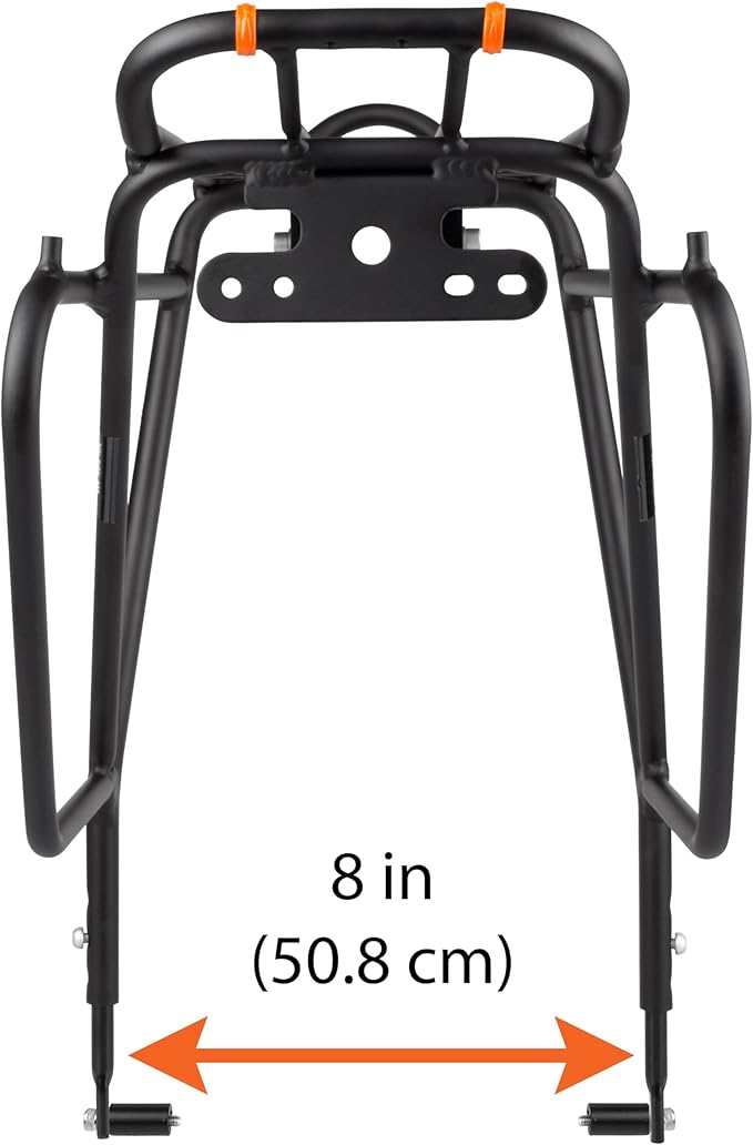 Ibera Bike Rack - Bicycle Touring Carrier Plus+ for Disc Brake/Non-Disc Brake Mount, Fat Tire Bikes, Frame-Mounted for Heavier Top & Side Loads, Height Adjustable for 26"-29" Frames