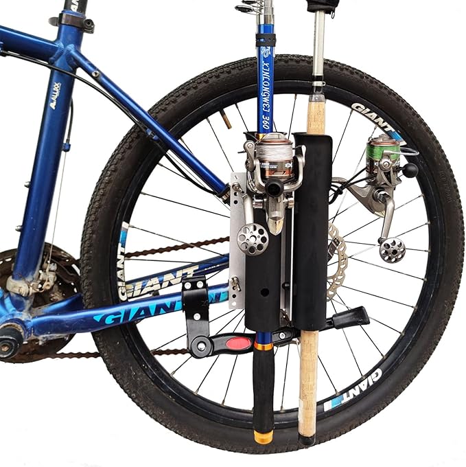 バイク用釣り竿ホルダー、自転車用釣り竿ホルダー、2本の竿を自転車に取り付け、自転車用ロッドラック