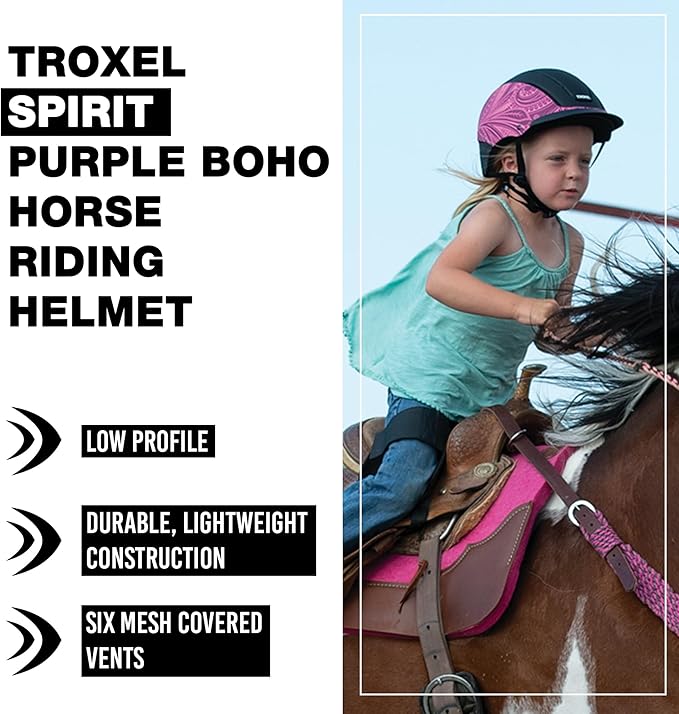 Troxel Spirit Full Coverage Horse Riding Helmet, Low-Profile Adjustable Design, Safety Horseback Riding Gear