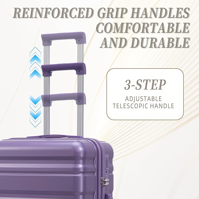 3-Piece ABS Hardshell Suitcase Sets Lightweight, Tough & Scratch-Resistant