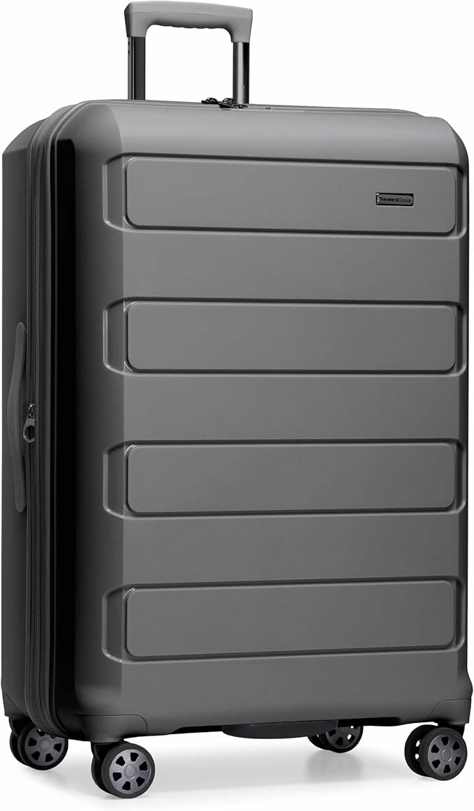Traveler's Choice Pagosa ハードシェル 拡張可能荷物 スピナーホイール付き、グレー、30インチ 大型