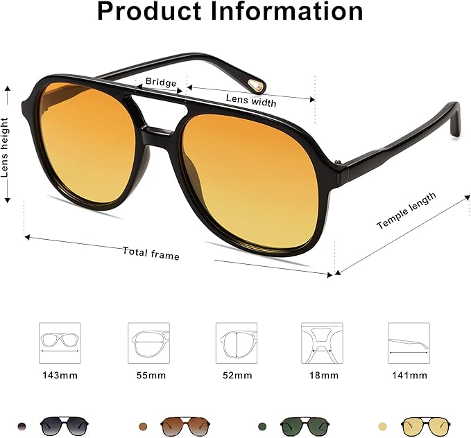 SOJOS Retro Polarized Aviator Sunglasses Womens Mens Classic 70s 80s Vintage Trendy Square Aviators SJ2174