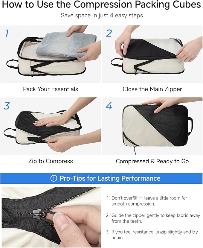 LUGGEX Checked Suitcase and Travel Packing Cubes Bundle – Travel Essentials (FX-Core, Black, 28 Inch)