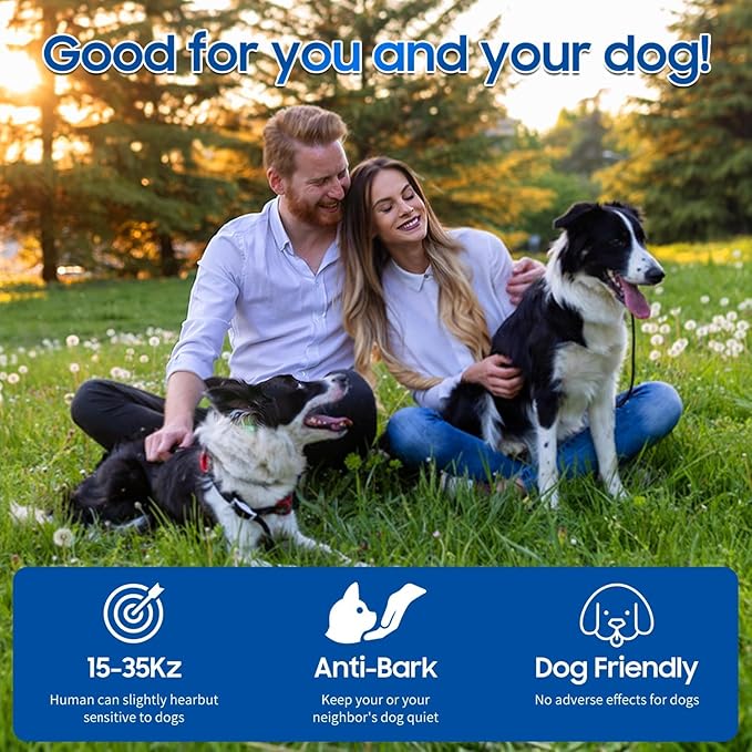 Tetra Ultrasonic Dog Bark Deterrent Devices, Rechargeable Anti Barking Device for Dogs with Sensor & 60ft Remote Control, Adjustable Bark Stopper Indoor Outdoor