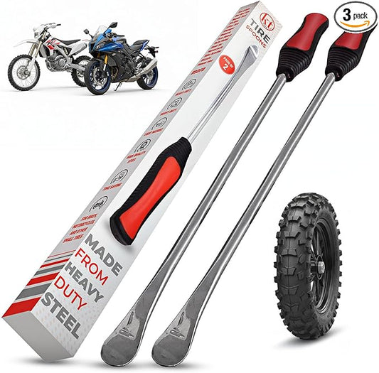 14.5" Tire Spoons Motorcycle Tire Iron Levers Pry Bar Set Changing Tires Removal Repair Tool Kit Tyre Changer Remover Metal Steel for Dirt Bike Scooter Bicycle Mower 14.5 inch Long (3)