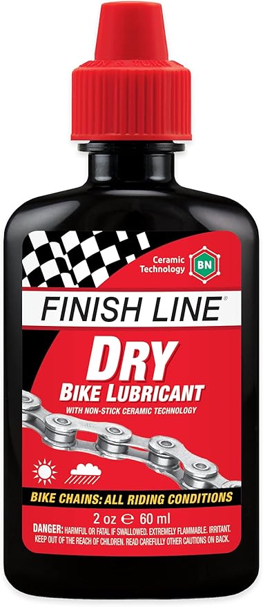 Finish Line Dry Bike Chain Lube – Ceramic Dry-Film Lubricant – Dirt & Dust Resistant