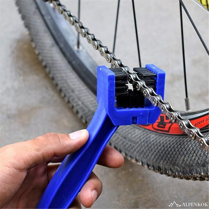 Motorcycle Chain Brush – Durable Plastic Motorcycle Chain Cleaning Kit with Brush and Three-Sided Nylon Bristles for Fast and Effective Maintenance – Supports Smooth Pedaling and Precise Gear Shifting