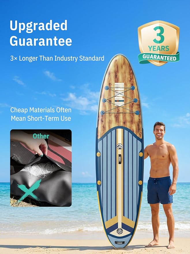 Niphean Inflatable Stand Up Paddle Board with SUP Accessories, Anti-Slip EVA Deck, 10’6’’ Inflatable Paddle Boards for Adults & Youth of All Skill Levels