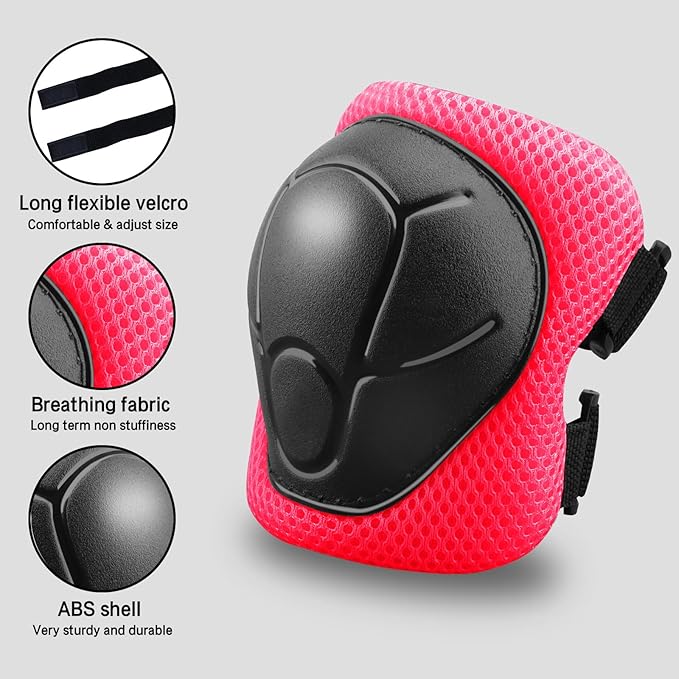 Kids Protective Gear Set Knee Pads for Kids 3-14 Years Toddler Knee and Elbow Pads with Wrist Guards 3 in 1 for Skating Cycling Bike,Biking, Roller Skates, Scooters