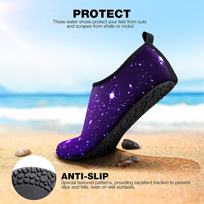 SIMARI Water Shoes Women Men Aqua Socks Beach Barefoot Quick Drying Aqua Aerobics Swim Pool Non Slip Outdoor Travel Essentials Surf River Lake Snorkeling Kayak Yoga Adult Youth