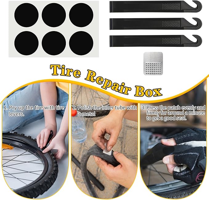 PXZBLG Bike Repair Kit, Bike Tire Repair Tool Kit, Including 16-in-1 Bike Multitool, Bicycle Tire Repair Accessories, Used for Mountain Bike and Road Bike