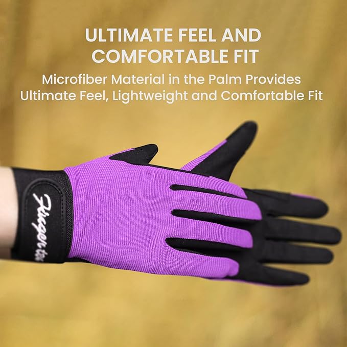FINGER TEN Horse Riding Gloves Equestrian Women Kids for Girls Boys Mesh Breathable Lightweight Color Pack, Comfortable Grip for Summer