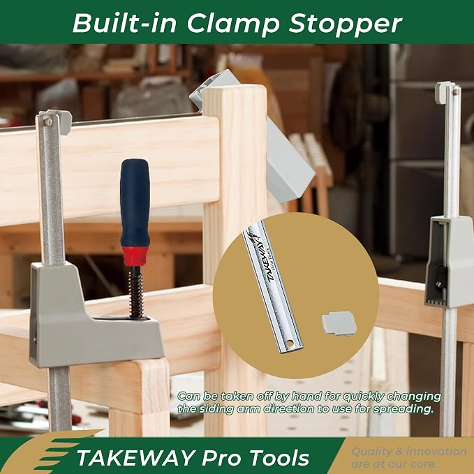Pro Tools PJP60-8 Light-Duty Parallel Jaw Clamp – Woodworking F-Clamp with ANS Anti-Slip System, Ergonomic Grip, and Non-Marring Jaws for Cabinetry, Joinery, and DIY Projects - 2-Pack