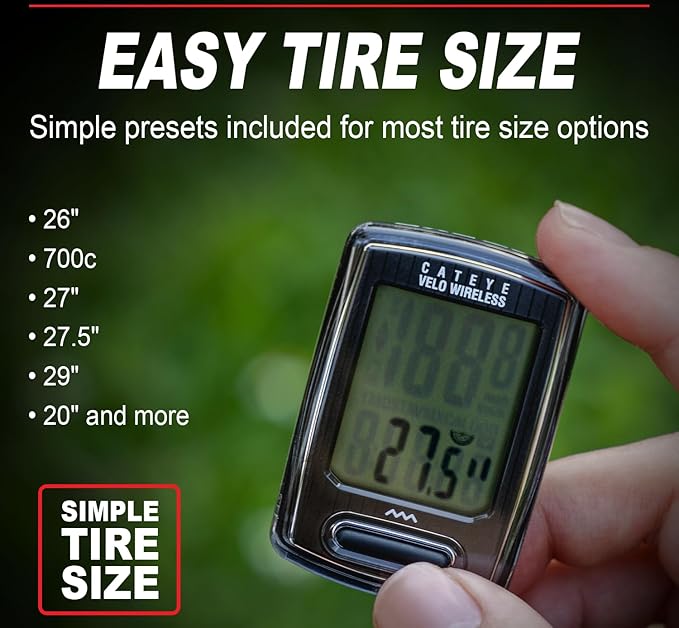 CATEYE Velo Wireless Bike Computer – Analog Wireless Cyclocomputer, Speedometer & Odometer, Calorie Tracking, Zip-Tie Mount, Auto Start/Stop, Programmable Odometer, Easy Setup for All Bikes