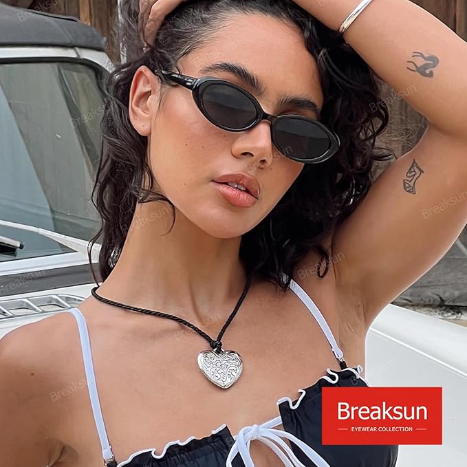 Retro Oval Sunglasses for Women Men Fashion Small Oval Sunglasses 90s Vintage Shades