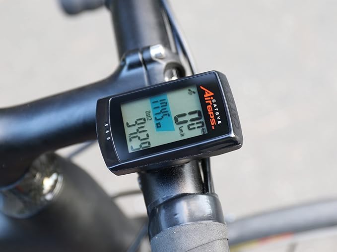 CATEYE AirGPS USB Rechargeable Bike Computer – GPS Cycling Computer with Bluetooth ANT+, GPS Bicycle Speedometer, FlexTight™ Mount, IPX7 Waterproof, Auto Backlight Display, Ride Upload