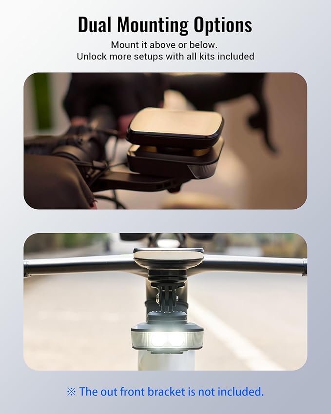 RAVEMEN FR1100 SE Bike Headlight Compatible with Garmin/Wahoo/Bryton Computers, 270° Wide-Angled Bicycle Front Light for Night Urban Riding & Daytime Warning, Auto On and Off, Up to 46H, 6 Modes