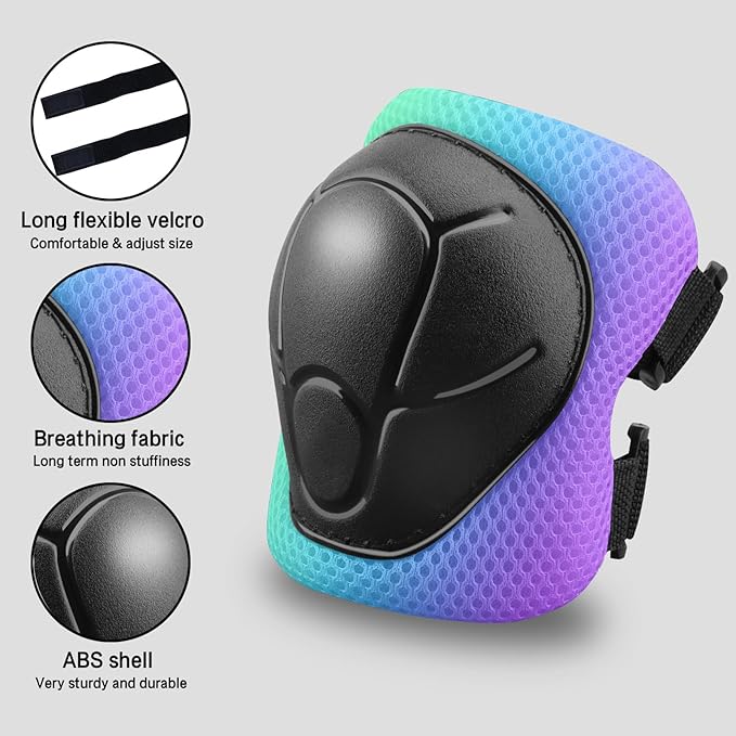 Kids Protective Gear Set Knee Pads for Kids 3-14 Years Toddler Knee and Elbow Pads with Wrist Guards 3 in 1 for Skating Cycling Bike,Biking, Roller Skates, Scooters