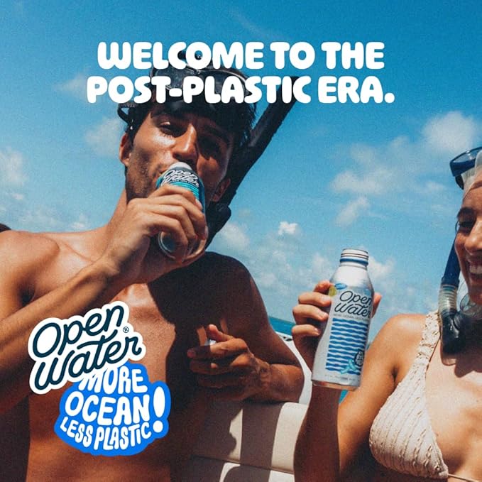 Open Water Still 16oz bottles (2 cases, 24 bottles) - Sustainable Aluminum Bottled Still Water With Electrolytes - 7.0 pH Balanced BPA-Free Ultra-Purified Water