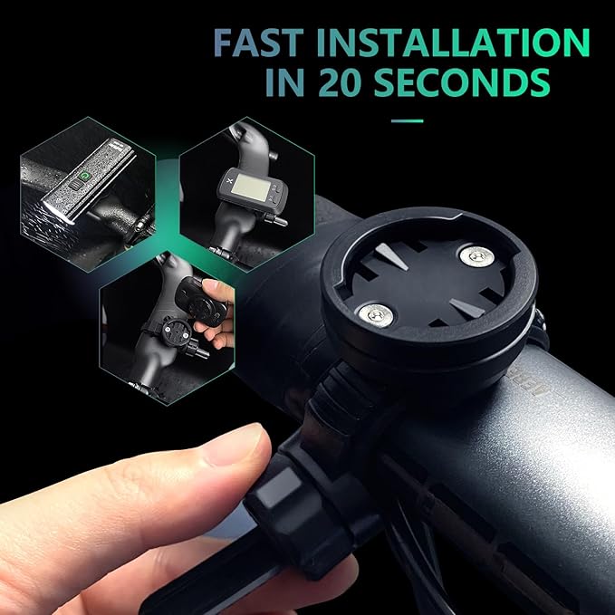 Adjustable Out Front Bike Mount, Compatible with Garmin Edge, iGPSPORT, XOSS, CooSpo Magene, CYCPLUS GPS, Suitable for Round Tube/Flat Handlebars, Road Bikes/Folding Bikes, MTB