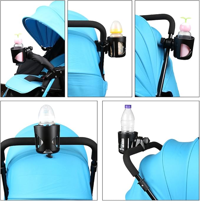 Accmor Universal Cup Holder with Hook, Stroller Cup Holder, 360° Rotatable Large Caliber Designed Bottle Holder for Stroller, Bike, Wheelchair, Walker, Scooter