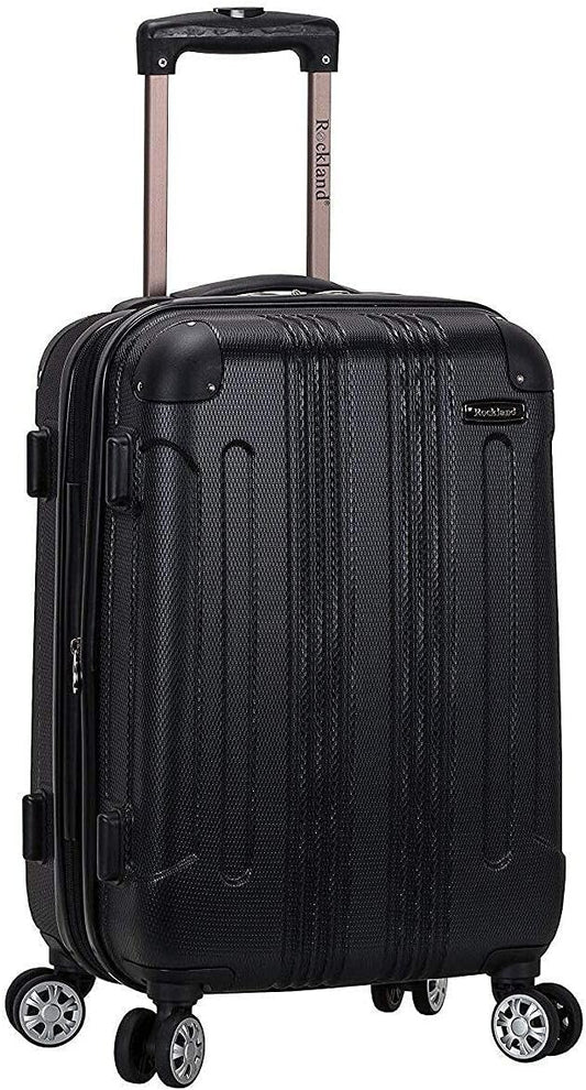 Rockland London Hardside Spinner Wheel Luggage, Black, Carry-On 20-Inch