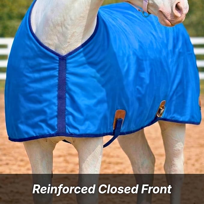 Nylon Horse 420D Stable Sheet | Breathable & Durable Horse Sheet | Keeps Coat Clean, Smooth & Shiny | Adjustable Fit Summer Sheet (60"– 86" Sizes)