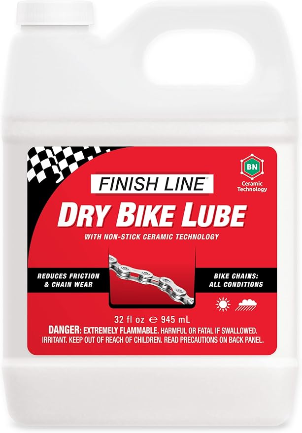 Finish Line Dry Bike Chain Lube – Ceramic Dry-Film Lubricant – Dirt & Dust Resistant