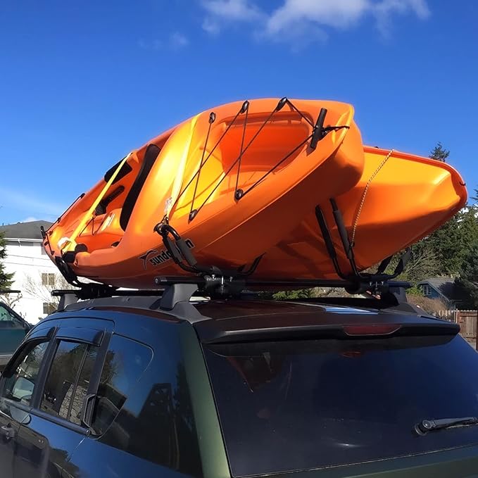 Taelakeni 1 Pairs Kayak Carrier Roof Racks, Universal Cars Kayak Canoe Roof Rack for SUV, Jeeps