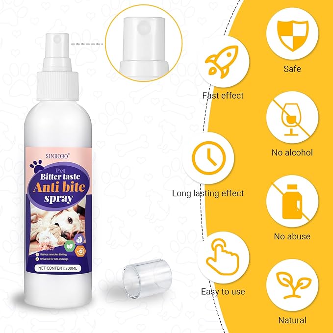 No Chew Spray for Dogs, Bitter Apple Spray for Dogs to Stop Chewing, Effective Indoor/Outdoor Deterrent Training Corrector for Anti-Scratch, Anti Marking, Furniture Protection (1 Pcs)