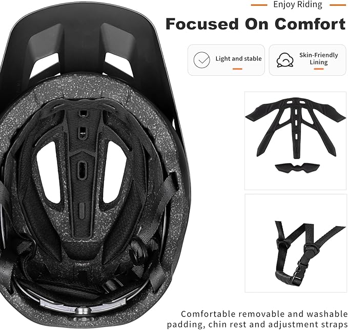 BATFOX NTA 8776 E-Bike & Mountain Bike Helmet for Adults Youth, E-MTB Cycling Helmet for Men Women (52-60CM)