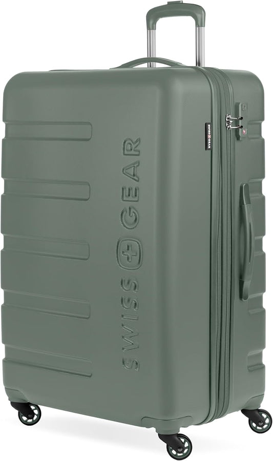SwissGear 7366 Signature Hardside Expandable Luggage with Spinner Wheels, TSA Lock, Olive, Checked-Large 27-Inch