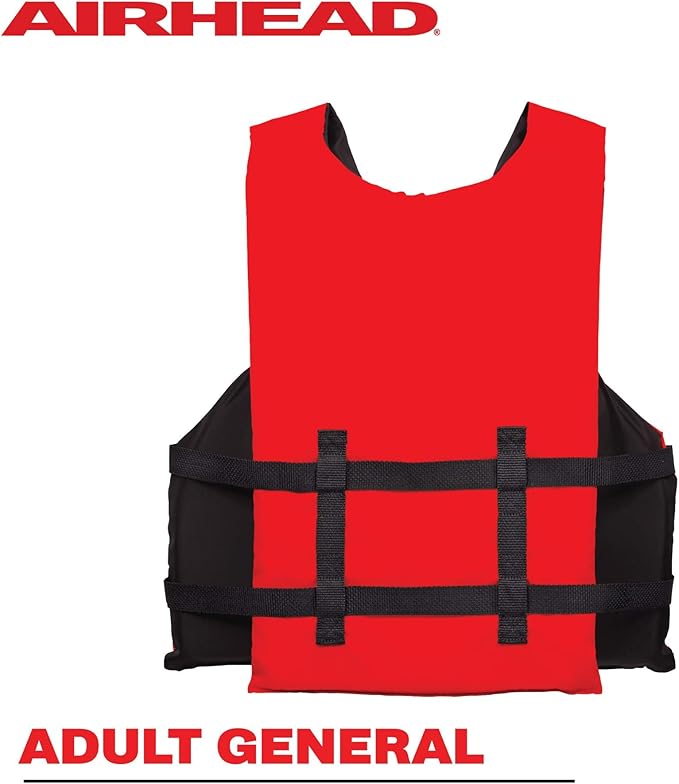 Airhead General All Purpose Life Jacket, US Coast Guard Approved Type III Life Vest, Perfect for Boating and Personal Watercraft Use