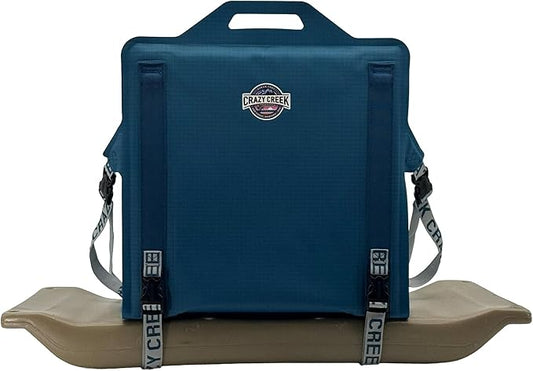 Crazy Creek Canoe Chair IV for Kayaking, Fishing, Camping & More, Detachable for Off The Boat Use, 250 LBS Weight Capacity, Adjustable Straps, Water-Resistant, Forest Green (Aleutian Blue)