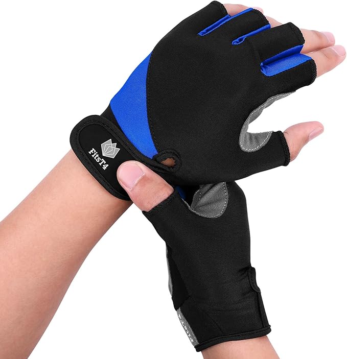 FitsT4スポーツ ハーフフィンガーパッド入りパームグローブ ダイビング、セーリング、ジェットスキー、スタンドアップボード、カヤック、水上スキー用 男女兼用