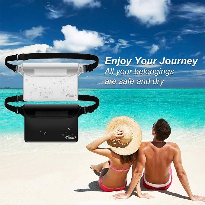 AiRunTech 防水ファニーパック、パスポート財布ポーチ用スマホ防水ケース、旅行・ビーチ・水泳・カヤック・ボート・クルーズ用品用フローティング防水バッグ